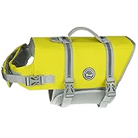 VIVAGLORY Ripstop Dog Life Jacket for Small Medium Large Dogs Boating, Dog Swimming Vest with Enhanced Buoyancy & Visibility, Yellow Grey