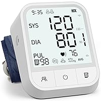Blood Pressure Monitor Adjustable BP Cuff Automatic Upper Arm Blood Pressure Machine with Backlit, 2 * 99 Memory Blood Pressure Monitors for Home Use with Storage Bag
