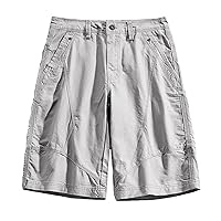 Cargo Shorts Mens Casual Solid Color Chino Shorts Plus Size Summer Loose Trendy Plain Combat Work Shorts with Pockets