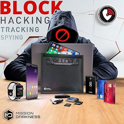 Mission Darkness Non-Window Faraday Bag for Phones // Device Shielding for Law Enforcement & Military, Executive Privacy, Travel & Data Security, Anti-Hacking Anti-Tracking Anti-Spying Assurance