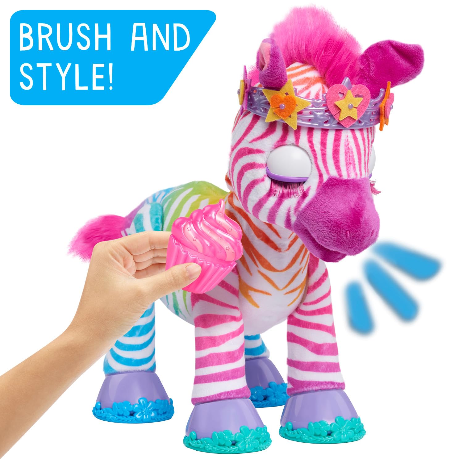 FurReal Zenya My Rainbow Zebra, Kids Toys for Ages 4 Up by Just Play