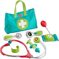 Preschool Pretend Play Medical Kit 7-Piece Doctor Bag Dress Up Toys for Kids Ages 3+ Years