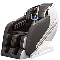 Real Relax Massage Chair, Zero Gravity Full Body SL Track Shiatsu Massage Recliner with Body Scan Handrail Shortcut Key Heat Foot Roller, PS6000 Brown