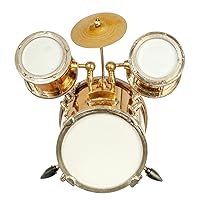 Dollhouse Drum Kit Set Large Gold Miniature Music Room School Instrument 1:12
