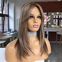 13X6 Gray Brown High Gloss Wig Human Hair Lace Front Human Hair Wig For Women Straight 13X4 Lace Front Human Hair Wig