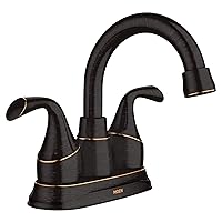 Moen 84115BRB 84115 Idora Two-Handle Centerset Bathroom Sink Faucet with Drain Assembly, Mediterranean Bronze