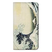 jjphonecase RW1040 Katsushika Hokusai The Great Wave of Kanagawa PU Leather Flip Case Cover for Samsung Galaxy S24 Ultra