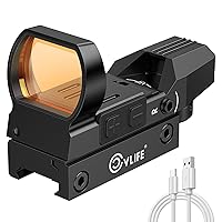 CVLIFE FoxSpook Rechargeable Red Dot Sight 1x22x33mm Paintball Sights for Picatinny Rail