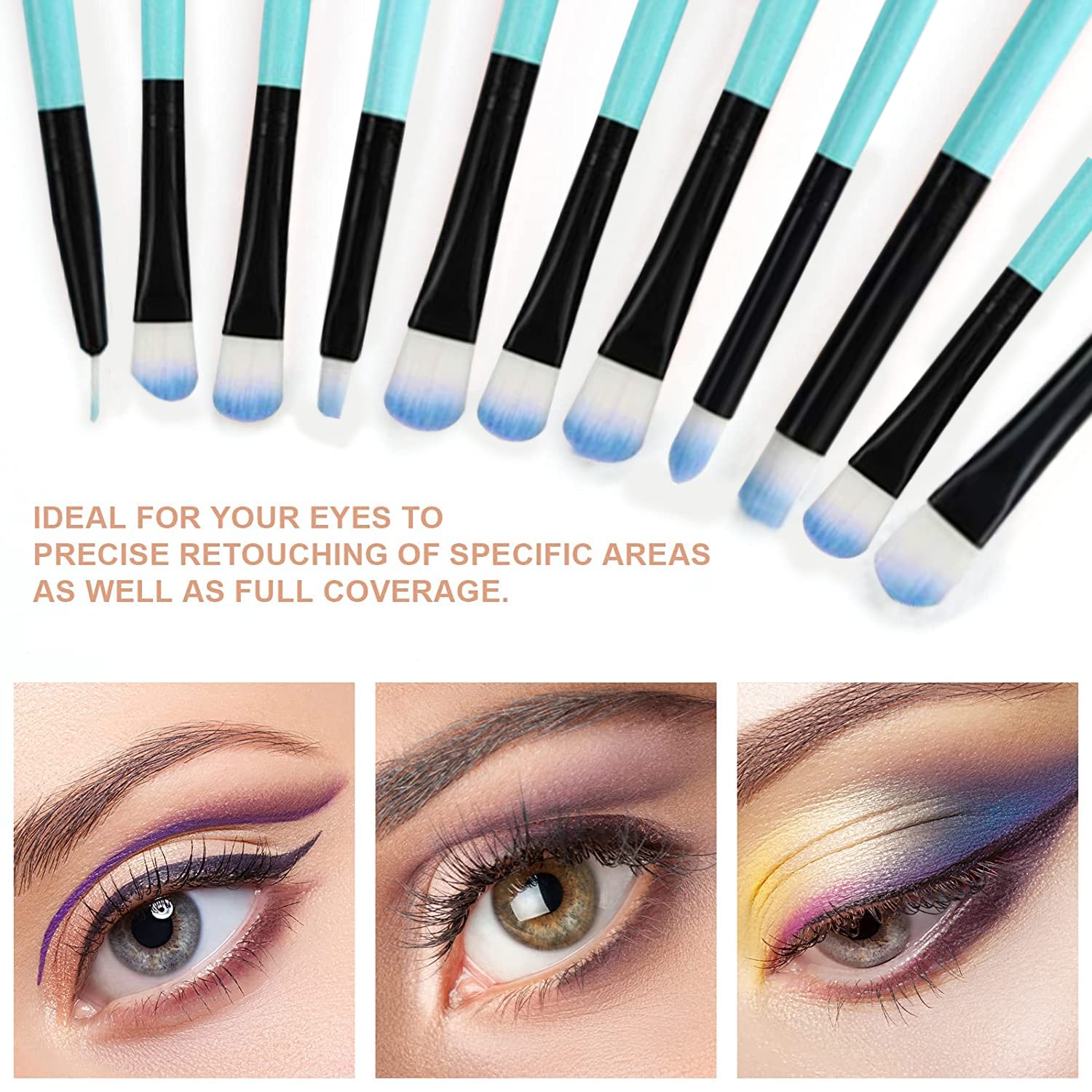 Makeup Brushes Set, 32pcs Blue Premium Cosmetic Make Up Brushes Foundation Blending Blush Concealer Shader Eyeshadow Eyeliner Compatible withTravel Makeup Bag