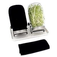 Arcyy Sprouting Kit Include 2pcs Sprouting Jar with Mason Jar Lids, 2pcs Blackout Sleeves, 2pcs Multifunction Stand, 1pcs Tray. Seed Starter Kit Growing Broccoli, Alfalfa, Mung Bean and more.