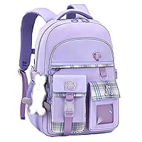 Kid Girls Backpack Waterproof Cartoon Comic 3D Bookbag Children Student School Backpack (purple)