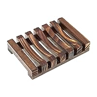 KUFUNG Soap Tray, Wooden Soap Dish, Soap Case Holder for Bathroom Shower Waterfall Drainer Kitchen, Keep Soap Dry & Easy to Clean
