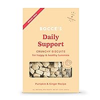 Bocce's Bakery Belly Daily Support Treats for Dogs, Wheat-Free Dog Treats, Made with Real Ingredients, Baked in The USA, Supports Digestive Health, All-Natural Pumpkin & Ginger Biscuits, 12 oz