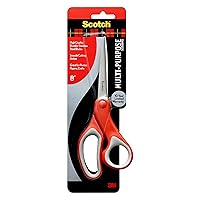 Scotch 8 Inch Multi-Purpose Scissors, Great for Everyday Use (1428),Red/Grey