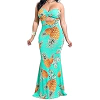 Women's Off Shoulder Beach Wear Floral Printed Casual Party Wedding Maxi Dresse