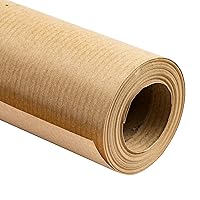 RUSPEPA Brown Kraft Paper Roll - 17.5 inches x 32.8 feet - Recyclable Dyed Lined Kraft Paper Perfect for for Crafts, Art, Wrapping, Packing, Postal, Shipping, Dunnage & Parcel