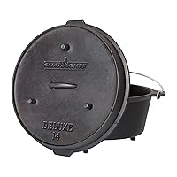 Camp Chef Deluxe 14 Dutch Oven - Cast Iron Dutch Oven with Lid & Lid Lifter for Indoor & Outdoor Cooking - 12 Quarts