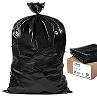 Plasticplace Contractor Trash Bags 33 Gallon - 3.0 Mil, Heavy Duty Garbage Bag 33” x 39”, Black, 50 Count