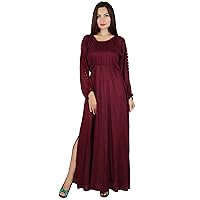 Bimba Style Long Maxi Dress for Women's Lace Long Sleeves Gown Classic Summer Dresses