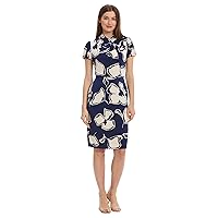 Maggy London Women's Sophisticated Twist Neck Detail Sheath Workwear Office Career Occasion Event Guest of