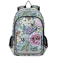 ALAZA Floral Vintage Pattern with Flowers Birds Butterflies Backpack Bookbag Laptop Notebook Bag Casual Travel Trip Daypack for Women Men Fits 15.6 Laptop