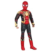 MARVEL Boys Deluxe Iron Spider Man Costume, Kids Spiderman Integrated Suit for Children, Costumes - Officially Licensed