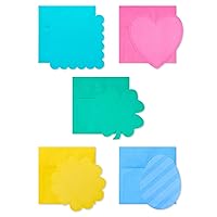 Single Panel Blank Cards with Envelopes, Spring Shapes & Colors (100-Count)