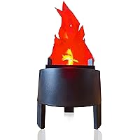 LED 3D Artificial Flame Lamp Mini Fake Fire Light Stage Effect Silk Flame Campfire Lamp Prop Simulated Flame Light for Halloween Christmas Festival Holiday Party Bar Home Decor (Red, Standard Flame)