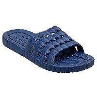 TECS Mens Quick Drying Lightweight Water Shoe with Open Toe, Rubber Sole with Drainage Hole Water Shoe for Beach, Showers, House Slipper, Dorms, Outdoor and Versatile Use