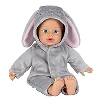 Adora Soft Baby Doll Funsie Onesie Baby Bunny 11 inch Mini Vinyl Doll, Cuddly Weighted Body, Blue Eyes