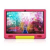 Kids Tablet 10 inch Tablet for Kids, 2GB+32GB Android 12 Kids Tablet with Case, Parental Control APP, Dual Camera, Educational Games, Kidoz Pre-Installed Children Tablet (Pink)