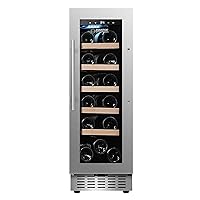 EQUATOR 18 Bottle Wine Refrigerator Black Freestanding/Builtin 7 Color LED 110V