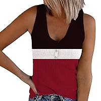 YZHM Womens Ribbed Tank Tops Plus Size Summer Tops Sleeveless Fitted Henley Shirts V Neck Tshirts Leopard Print Tees T-Shirts