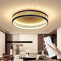 Modern Ceiling Light with Remote Control, LED Round Ceiling Lampe for Bed Room,Dimmable Geometry Ceiling Lights for Living Room 20.6in
