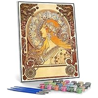 Paint by Numbers for Adult Kits Zodiac Painting by Alphonse Mucha Paint by Numbers Kit for Kids and Adults