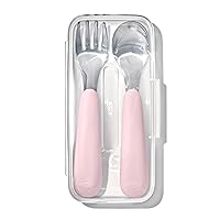 OXO Tot On-The-Go Fork and Spoon Set - Blossom