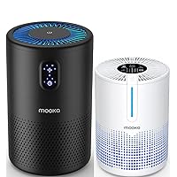 MOOKA Air Purifiers for Home Large Room up to 1076ft², H13 True HEPA Air Filter Cleaner, Odor Eliminator, Remove Smoke Dust Pollen Pet Dander, Night Light, 2 Packs