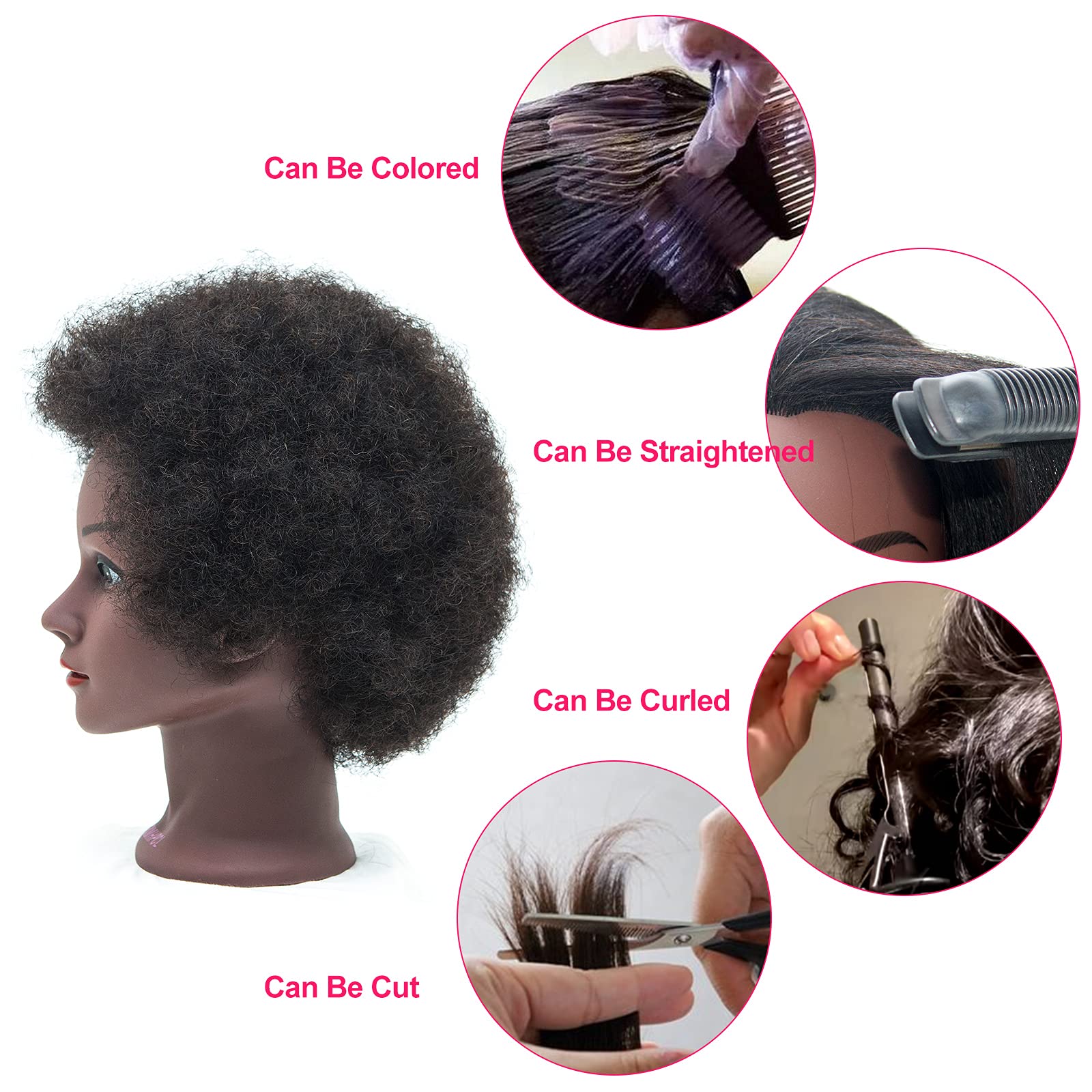 FXMHPCL Mannequin Head with Human Hair Used to Weave Cosmetology Doll Head  Styling Head Hair Braiding Head Hairdresser Training Model Practice Head