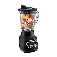 58175 Wave Action Blender for Shakes and Smoothies, Stainless Steel Ice Sabre Blades, 800 Watts, Quiet Design, 40 oz Glass Jar, Black