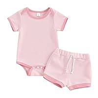 Newborn Baby Girl Clothes Summer Fly Sleeve Letter Print Romper Tops + Ruffle Bloomers Shorts Infant Outfits Set