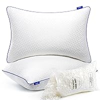 viewstar Shredded Memory Foam Pillows Queen Size Set of 2, Adjustable Firm Pillows for Side Back Stomach Sleepers, Bed Pillows with Washable Removable Cover 20