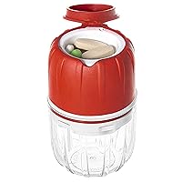 Pill Crusher and Pill Grinder, Pill Crusher for Small or Large Pills and Vitamins to Fine Powder, Pill Pulverizer Grinder, Medicine Grinder with Medicine Cup, Pill Storage (Red)