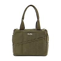 Soolla Studio Bag Washable Art Supply & Pottery Tool Bag Organizer, Knitting & Crochet Project Bag, 30+ Pockets, 15+ Colors, Durable Canvas Tote Caddy (Deep Forest Green)