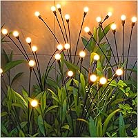 TONULAX Garden Lights - New Upgraded Solar Swaying Light, Sway by Wind, Outdoor, Yard Patio Pathway Decoration, High Flexibility Iron Wire & Heavy Bulb Base, Warm White(6 Pack)