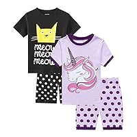 Dolphin&Fish Little Girls Cotton Short Pajamas Summer Kids Clothes Toddler Toddler Pjs Sets