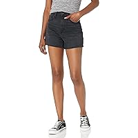 PAIGE Women's Allure Short Raw Hem High Rise Slightly A-line Made for The Hourglass Figure in Black Willow