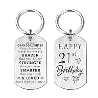 Granddaughter Birthday Gifts from Grandma Grandpa - Granddaughter Birthday Inspirational Keychain Gifts