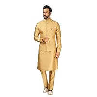 Indian Royal Designer Traditional Wedding Groom Outfit Kurta Pyjama With Nehru Jacket for Men