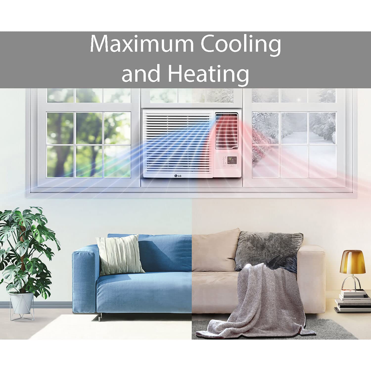 LG 8,000 BTU Heat and Cool Window Air Conditioner with Wifi Controls