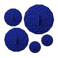 Silicone Suction Lids - Heat Resistant Microwave Splatter Cover for Bowls, Plates, Pots - Oven, Fridge, and Freezer Safe - 5 Pack, Navy